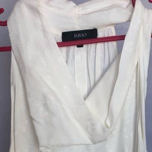 Cream No Sleeve Blouse
